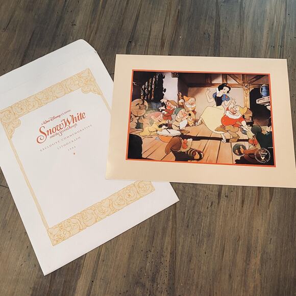 Vintage Disney Lithograph Lot Snow White Aladdin Lion King Toy Story Peter Pan + - Picture 2 of 16